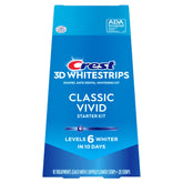Crest 3D Whitestrips Classic Vivid packaging with 20 whitening strips