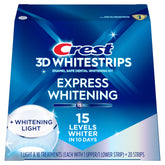 Front packaging of Crest 3D Whitestrips Express Whitening + LED Light kit