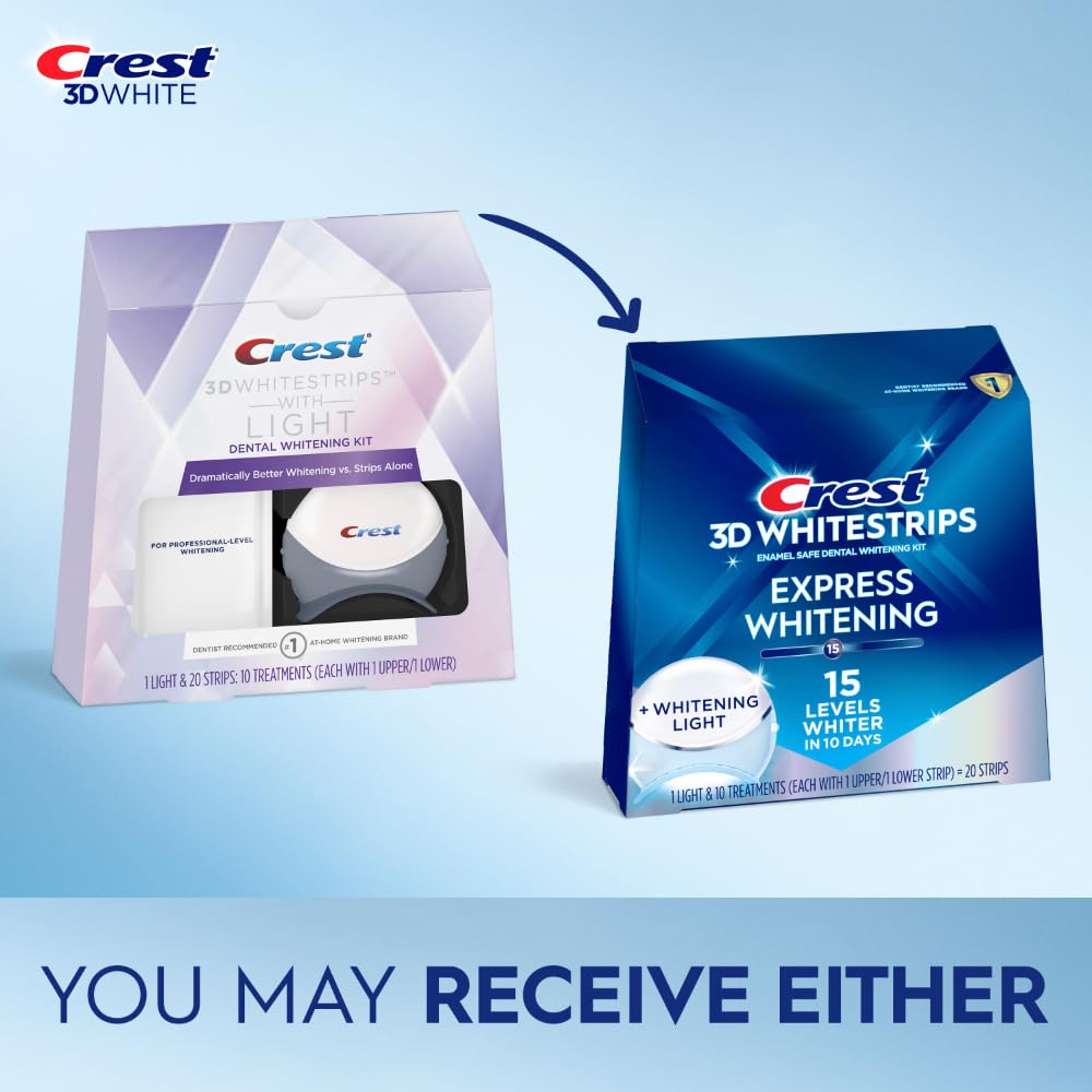 Crest 3D Whitestrips Express LED light device and packaging
