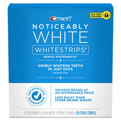 Ten upper and ten lower whitening strips laid out