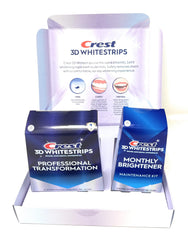 Individual whitening strips laid out for use