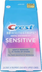Crest 3D Whitestrips Sensitive box showing 28 strips