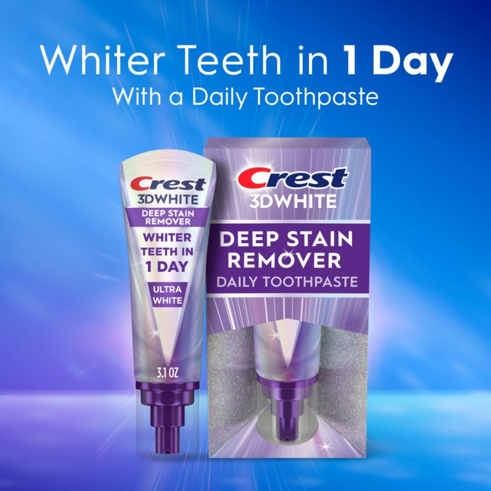 Front view of Crest 3DWhite Brilliance toothpaste tube on white background