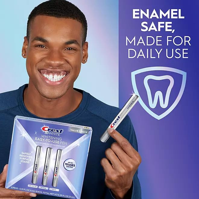 Side view of Crest 3DWhite enamel-safe teeth whitening pens