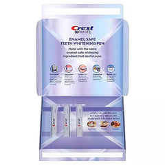 Lifestyle shot of a person smiling with Crest 3DWhite pens in the background