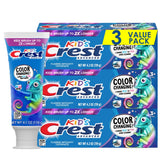 Crest Advanced Kid's toothpaste packaging showing bubblegum flavor with color-changing indicator