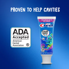 Bubblegum flavor label on Crest Advanced Kid's toothpaste