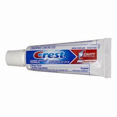 Crest Cavity Protection toothpaste packaging shown for travel size