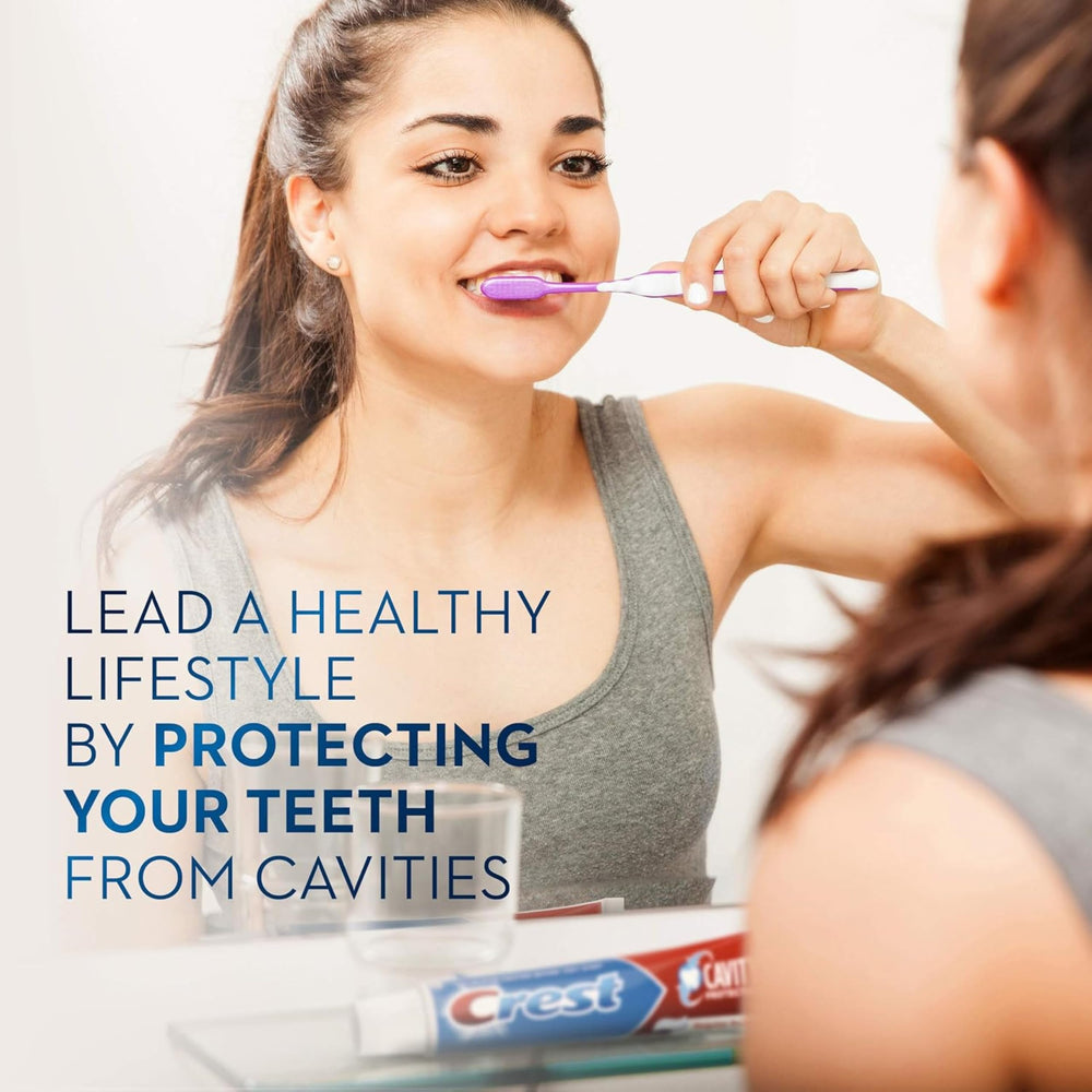 Packaging showing Crest Cavity Protection toothpaste with 12 tubes