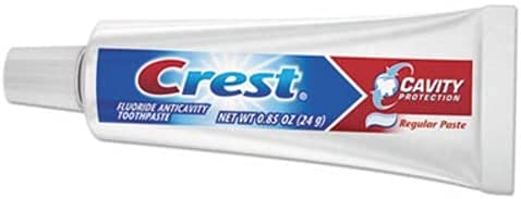 Two Crest Cavity Protection travel-size toothpaste tubes for a 24-pack