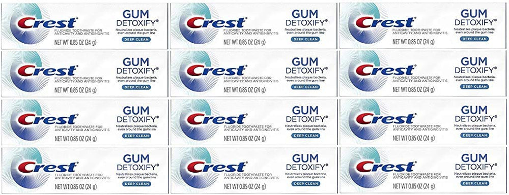 Crest Gum Detoxify Toothpaste Deep Clean Travel Size 0.85 oz (24 g) – Pack of 12