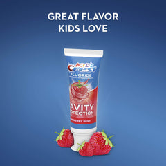 Crest Kid's Strawberry Rush toothpaste packaging and branding
