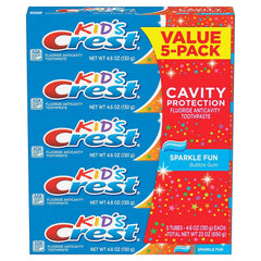 Crest Kid's Toothpaste Sparkle Fun 4.6 oz - 5 pack for kids