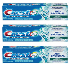 Crest Premium Plus Anti-Bacterial Toothpaste Peppermint 7 oz Pack of 3 – front view