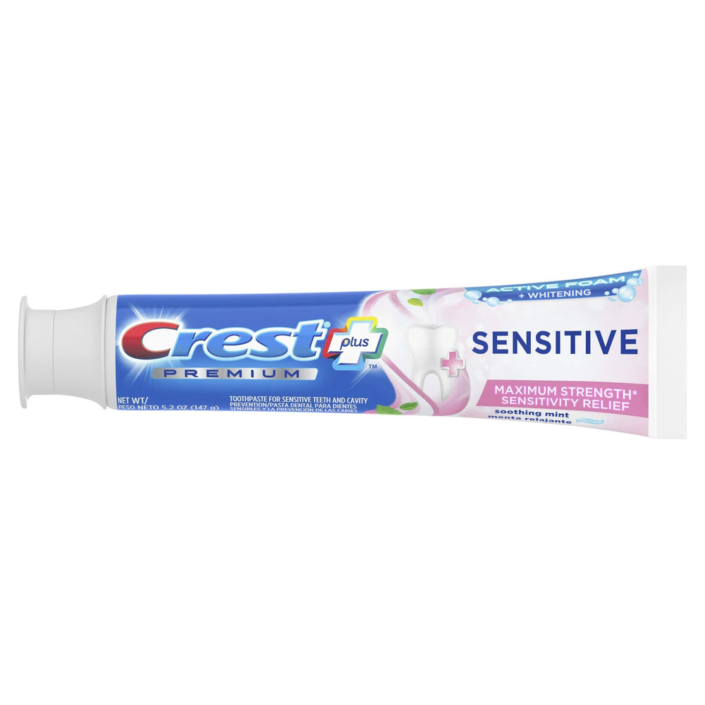 Close-up of Crest Active Foam Whitening toothpaste texture
