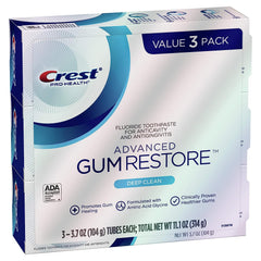 Crest Pro-Health Advanced Gum Restore Deep Clean toothpaste 3.7 oz pack of 3 - front view