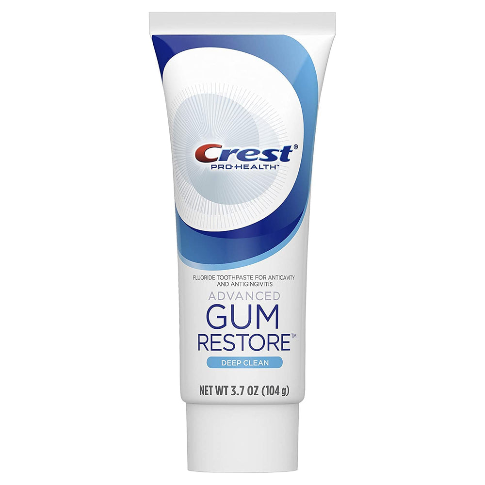 Close-up of Stannous Fluoride notation on Crest Pro-Health toothpaste packaging
