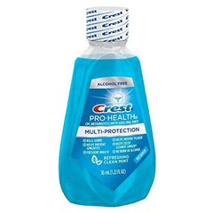Label close-up for Crest Pro-Health Clean Mint Mouthwash multi-protection 32 ml