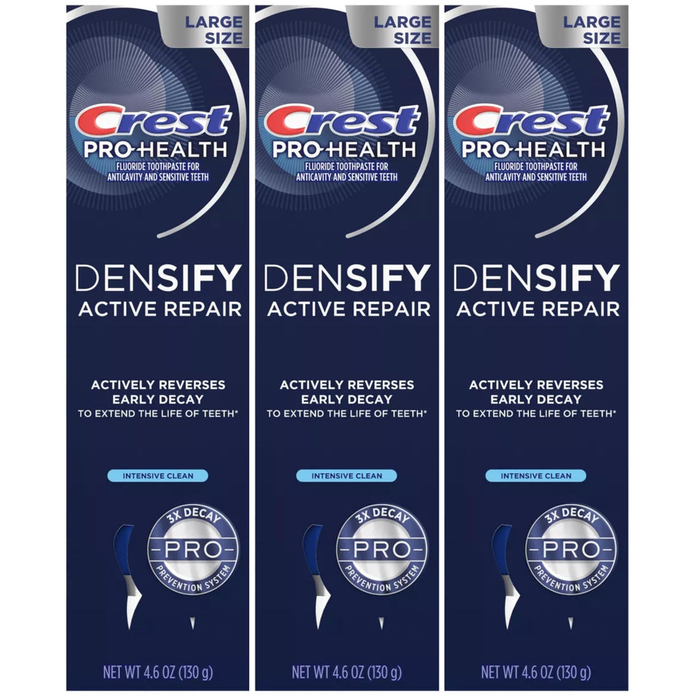 Crest Pro-Health Densify toothpaste tubes in a pack of three, Intensive Clean, 4.6 oz each