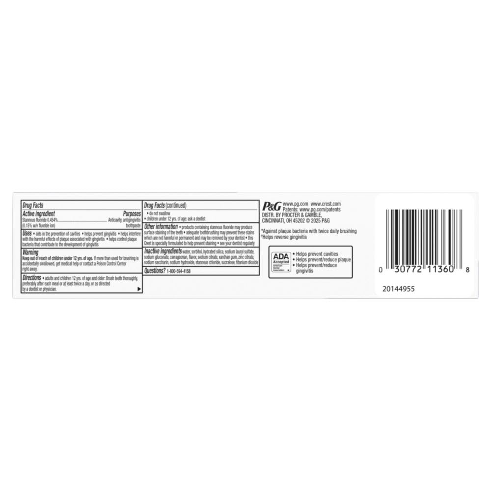 Antibacterial fluoride formula in Crest Pro-Health Gum Detoxify