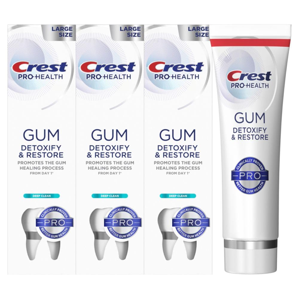 Three tubes of Crest Pro-Health Gum Detoxify & Restore Deep Clean Toothpaste
