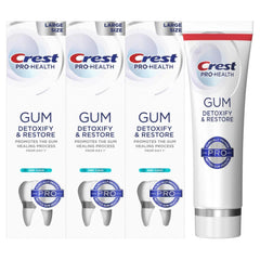 Three tubes of Crest Pro-Health Gum Detoxify & Restore Deep Clean Toothpaste