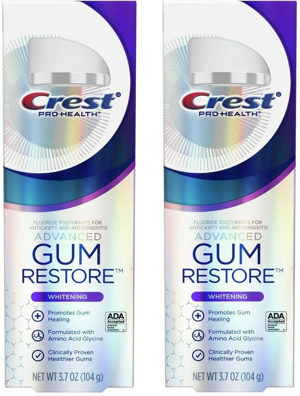 Crest Pro Health Gum Restore Whitening Toothpaste 3.7 oz pack of 2 – front view