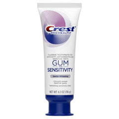 Toothpaste tube showing sensitive teeth protection claim