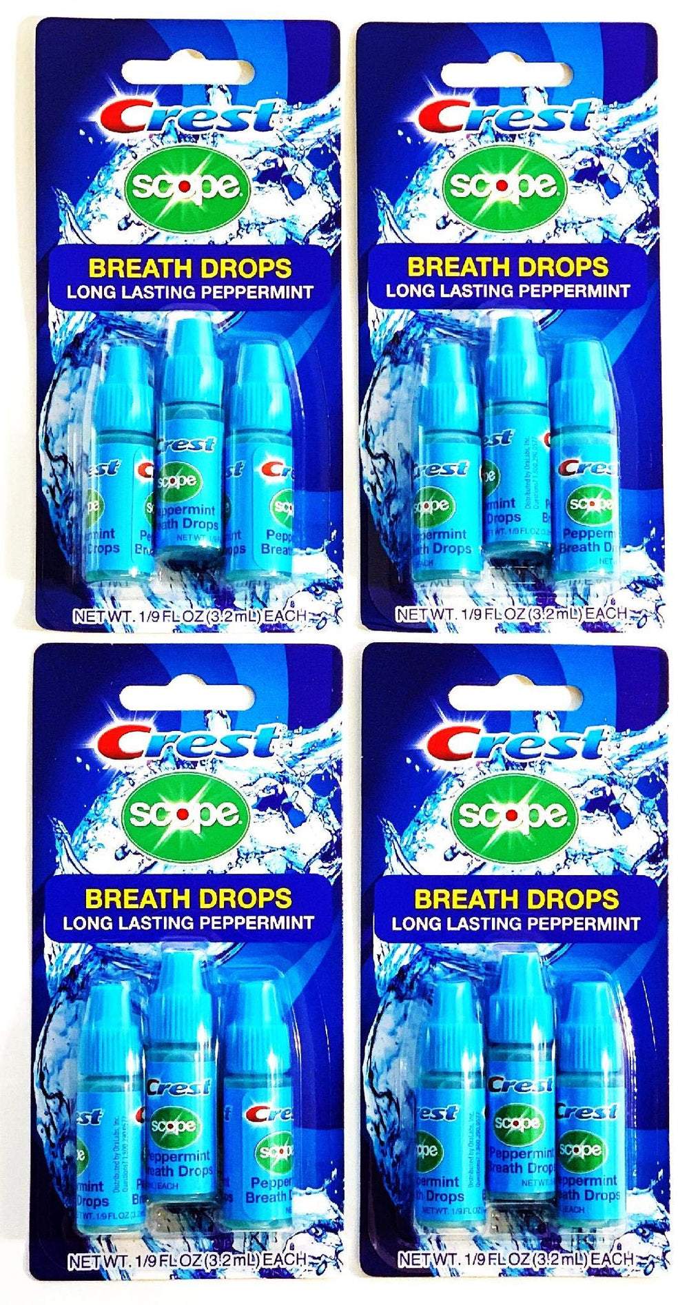 Crest Scope Breath Drops bottle label with peppermint flavor