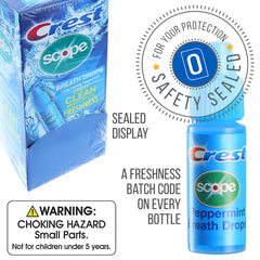 Close-up of Crest Scope Breath Drops Peppermint bottle