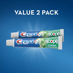 Graphic showing cavity prevention and tartar protection with Crest + Scope