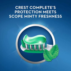 Crest + Scope Complete Whitening Toothpaste packaging and branding