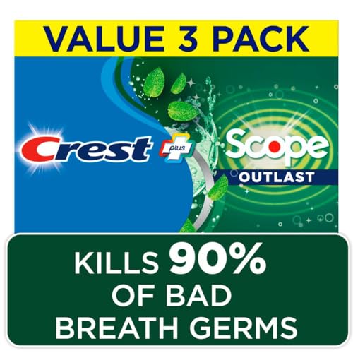 Crest toothpaste on bathroom counter with mint flavor