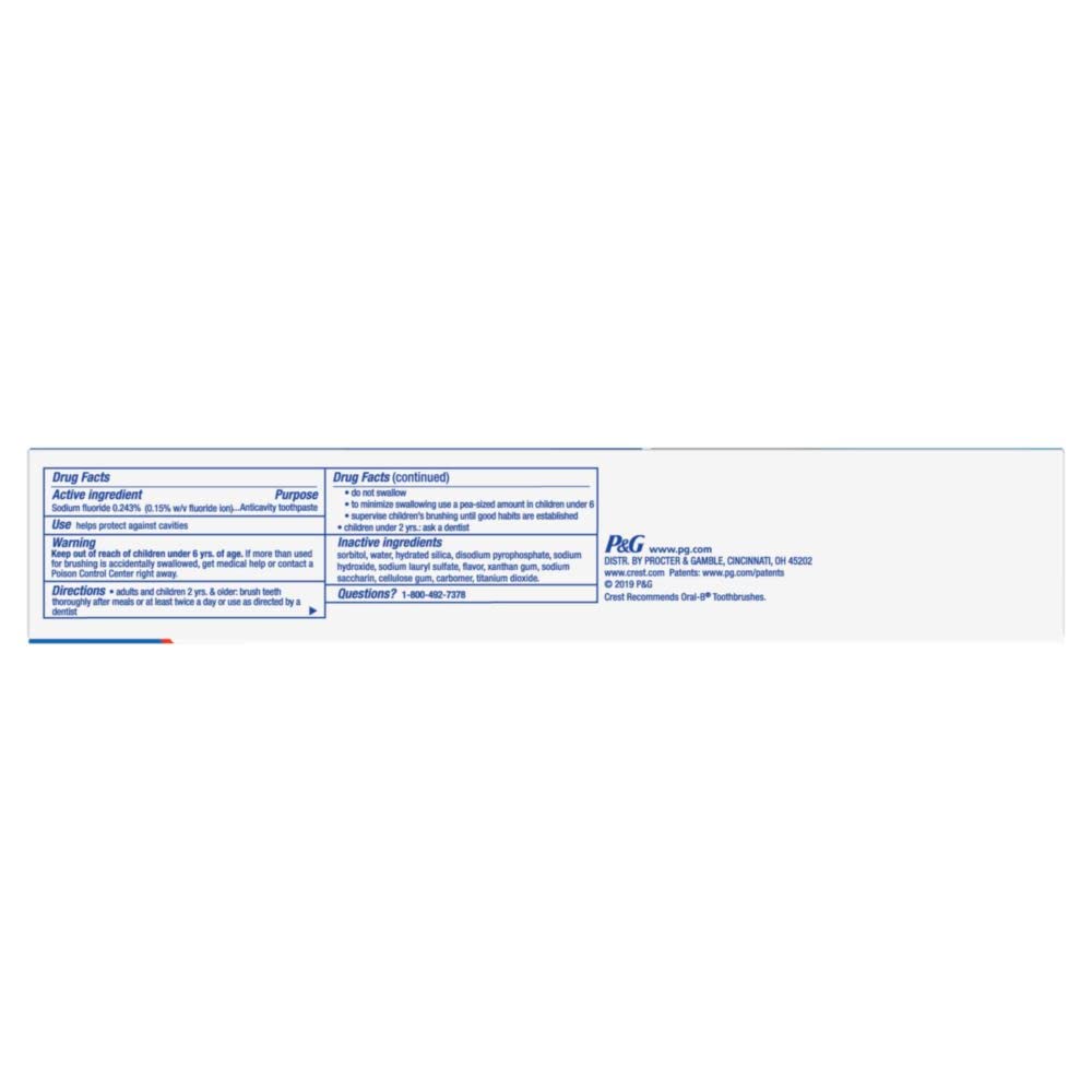 Crest Tartar Protection whitening tube on white background