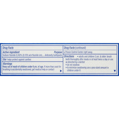 Crest toothpaste label displaying NDC code 58933-005-85