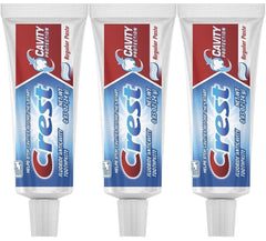 Charity-ready Crest toothpaste travel tubes for donations