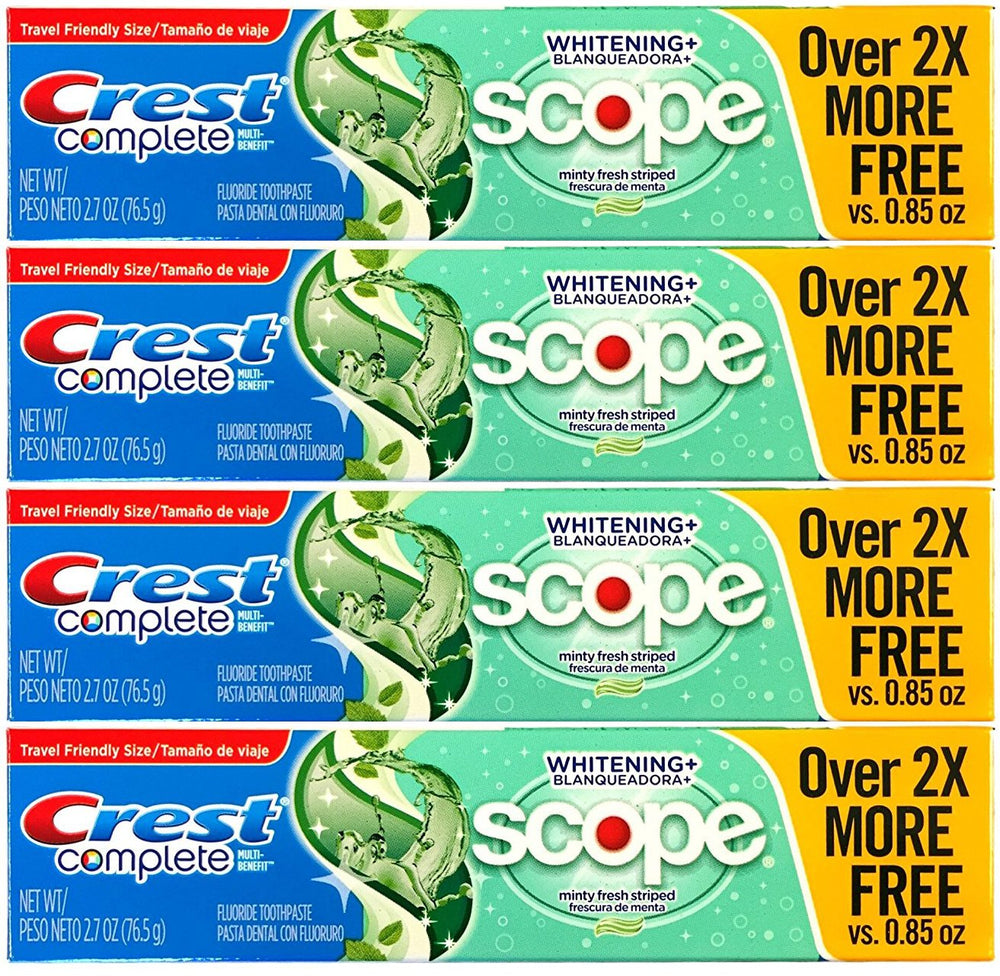 Crest Whitening Plus Scope Toothpaste Minty Fresh Striped 2.70 oz Tube – Pack of 4 image 1