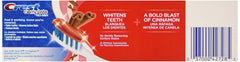 Back view of Crest Complete Cinnamon Rush toothpaste 5.4 oz triple pack with benefits