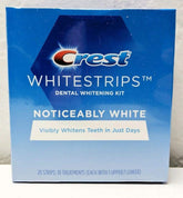 Crest Noticeably White Whitestrips box with 20 whitening strips
