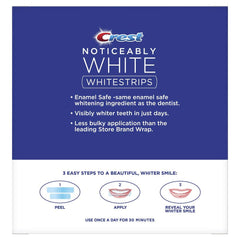 Close-up of Crest Noticeably White Whitestrips packaging