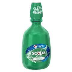 Front view of Crest Scope Classic Mouthwash Original Formula bottle in green, 50.72 fl oz