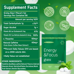 Crobirware Energy & Focus Gum bottle with 120 pieces