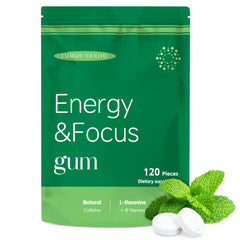 Crobirware Energy & Focus Gum front packaging showing spearmint branding for on-the-go energy