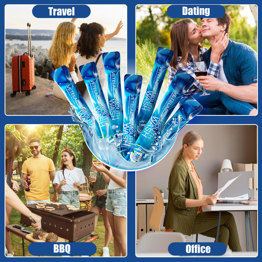 Cruise-ready breath-freshening mouthwash packets