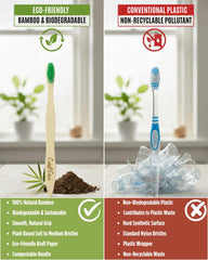 Natural oral care set displayed on bathroom counter