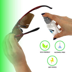 Anti-static and anti-fog lens cleaner for crystal-clear vision