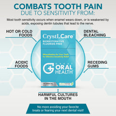 CrystLCare sensitivity strip applied to a tooth