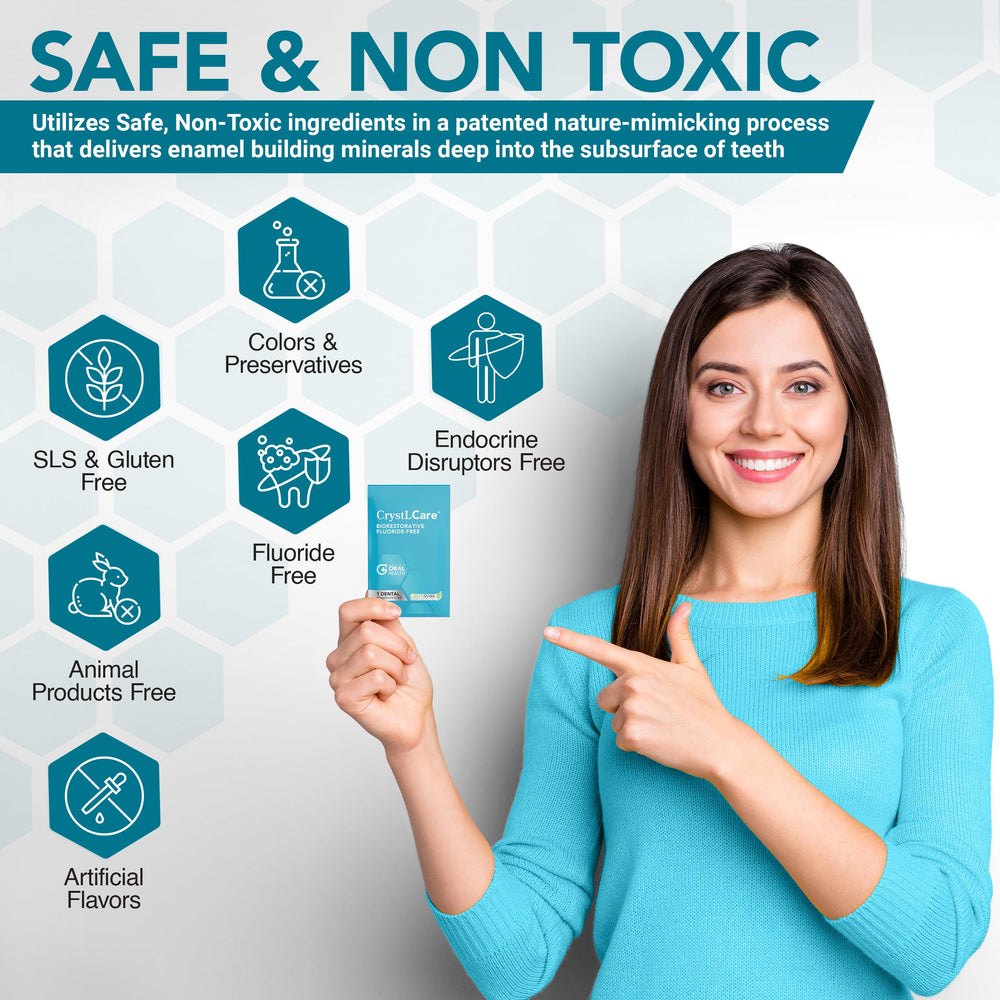 Vegan and gluten-free CrystLCare strip label