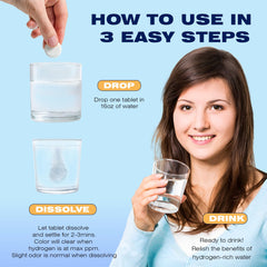 Close-up of hydrogen tablets with magnesium and electrolytes