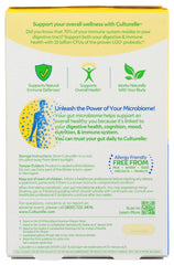 Back label with supplement facts on Culturelle probiotic bottle
